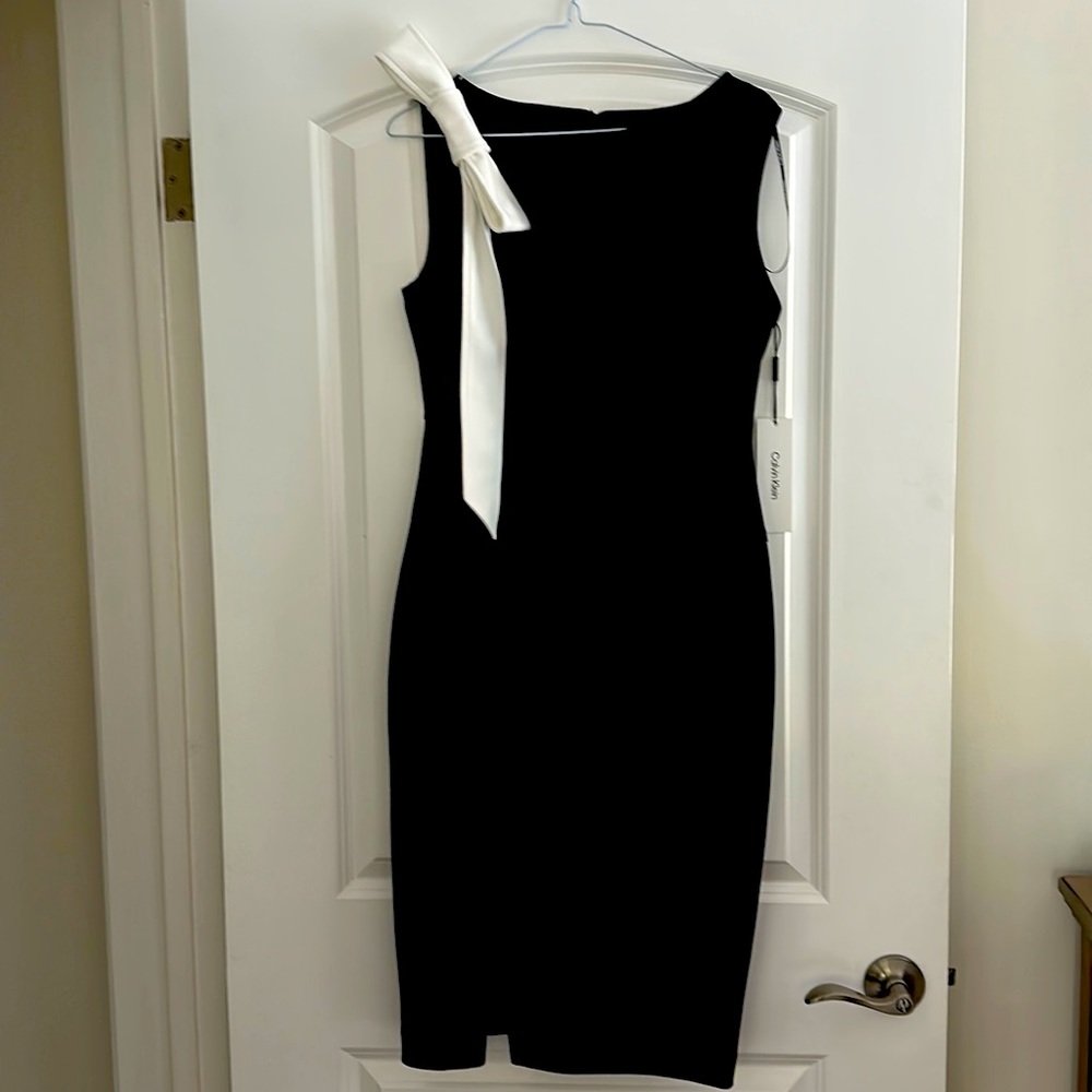 Black and white midi dress